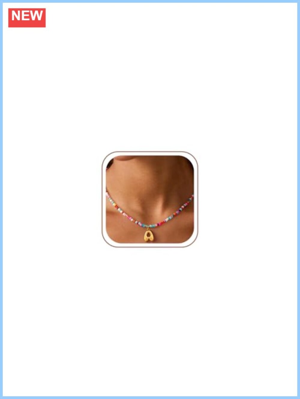 Handmade Beaded Initial Necklace - 14K Gold Plated Hypoallergenic Jewelry Gift